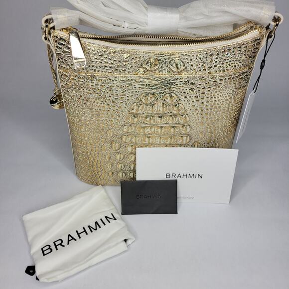 BRAHMIN Katie Hologram Melbourne Crossbody Purse Hologram Gold Iridescent NWT - Picture 14 of 16